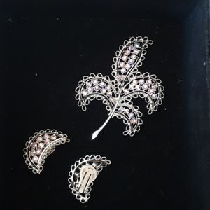 Emmons Brooch and Earrings Set